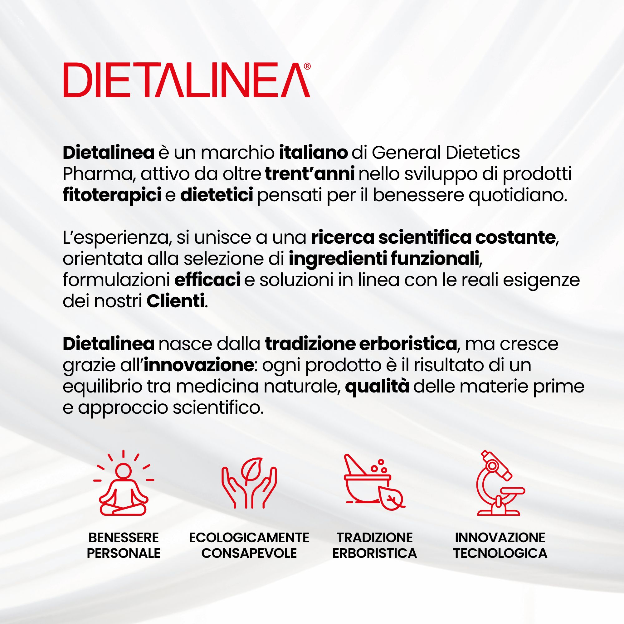 Informazioni sul marchio Dietalinea: azienda italiana di prodotti fitoterapici e dietetici.