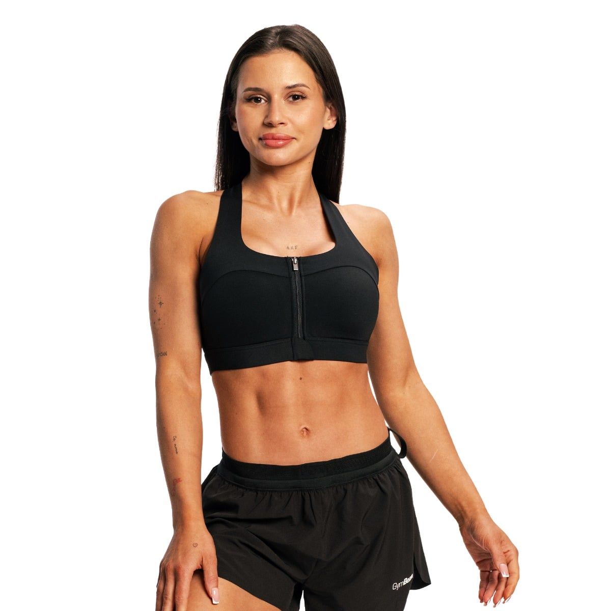 GymBeam Reggiseno sportivo donna con zip Pulse X Running Black