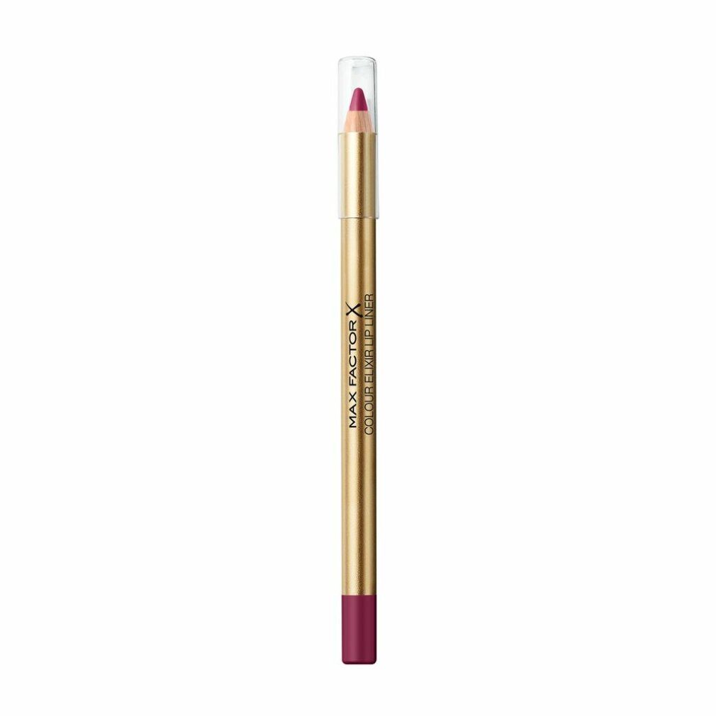 Matita labbra in astuccio dorato con cappuccio trasparente. Scritta: Max Factor Colour Elixir Lipliner.