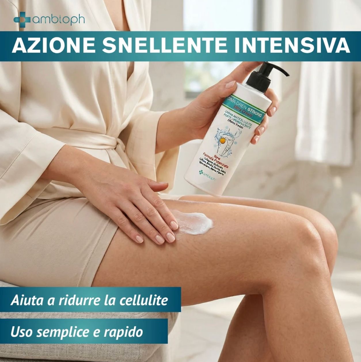 Flacone e scatola Ambioph Dima Dren Strong Ultra Cream.
