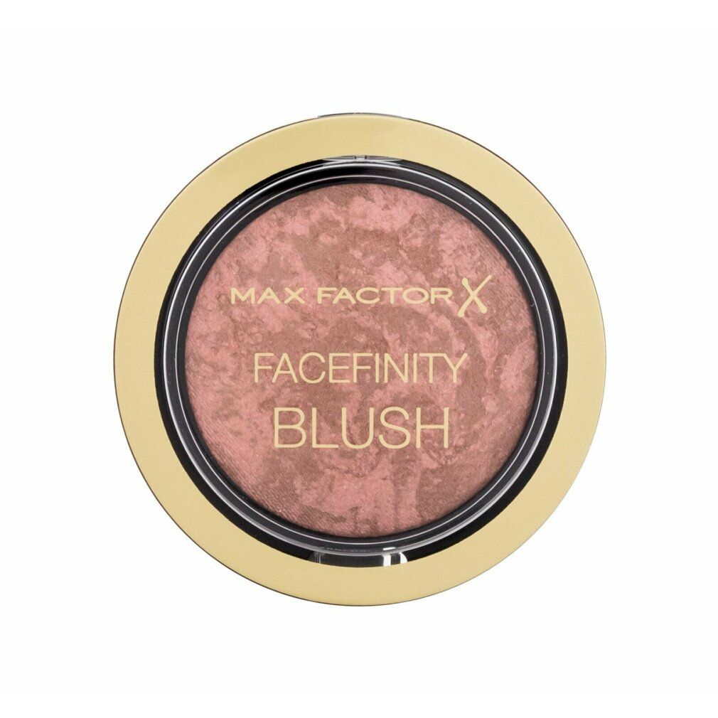 Max Factor Facefinity Blush in cipria rosata con astuccio dorato.