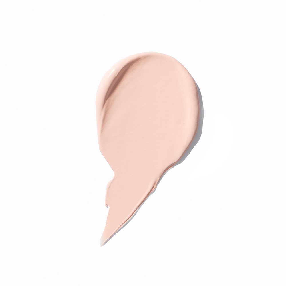 Swatch di crema color carne chiaro su sfondo bianco.