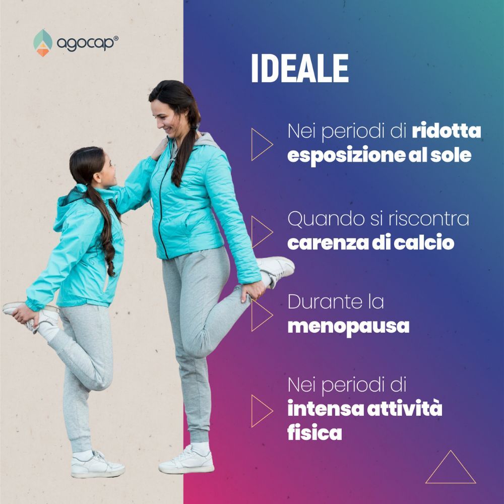 Integratore a base di Calcio + Vitamina D3 - Supporto Ossa e Articolazioni - 120 supergelèe - Agocap