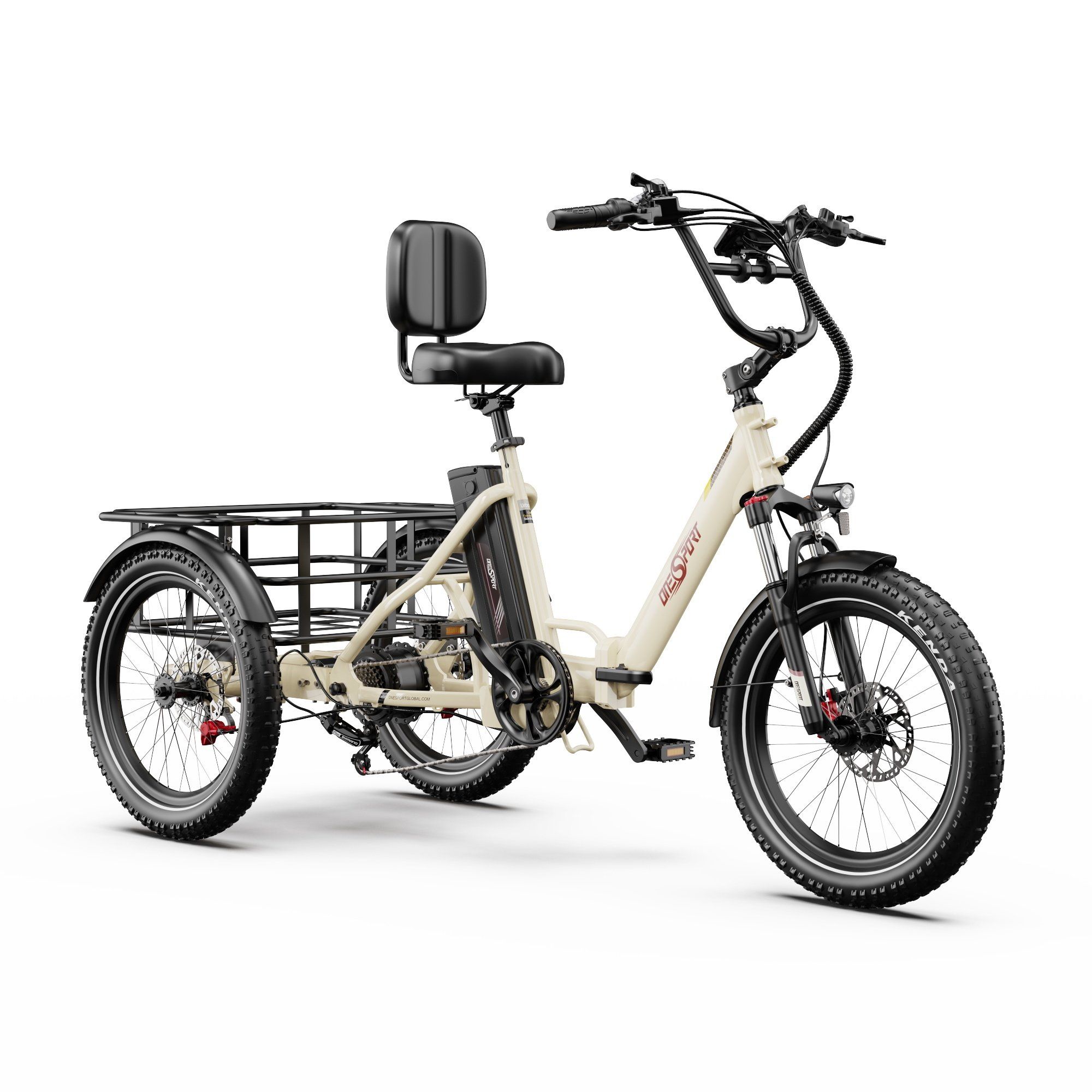 ONESPORT OT30 PRO Triciclo elettrico cargo con motore da 500 W e batteria da 48 V 18 Ah
