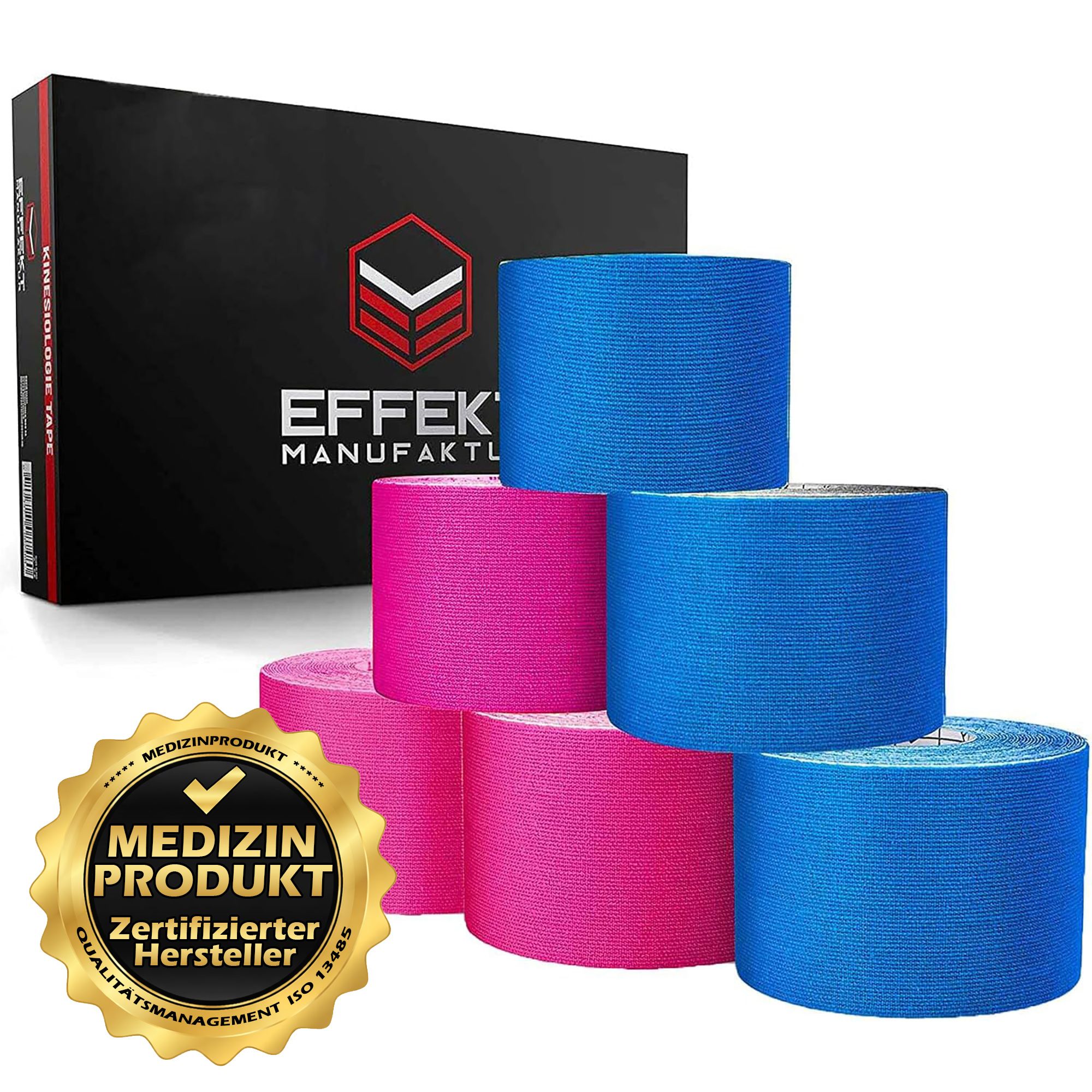 Effekt Manufaktur Nastro Kinesiologico - 500 x 5 cm - in blu e rosa