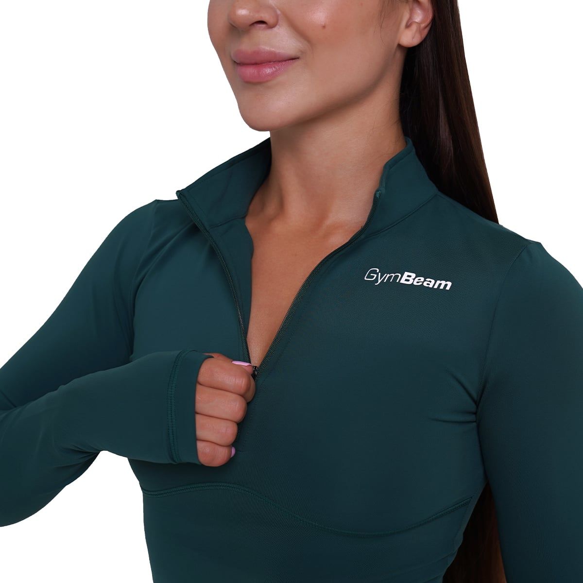 GymBeam Top donna Ignite cropped slim verde scuro