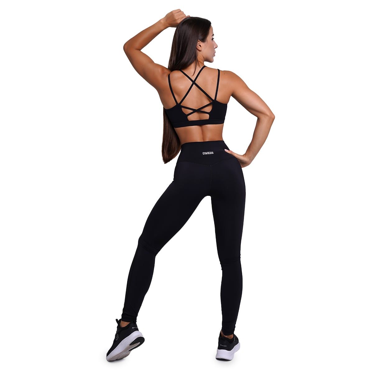 GymBeam Leggings donna FIT Black a vita alta in nylon ed elastan