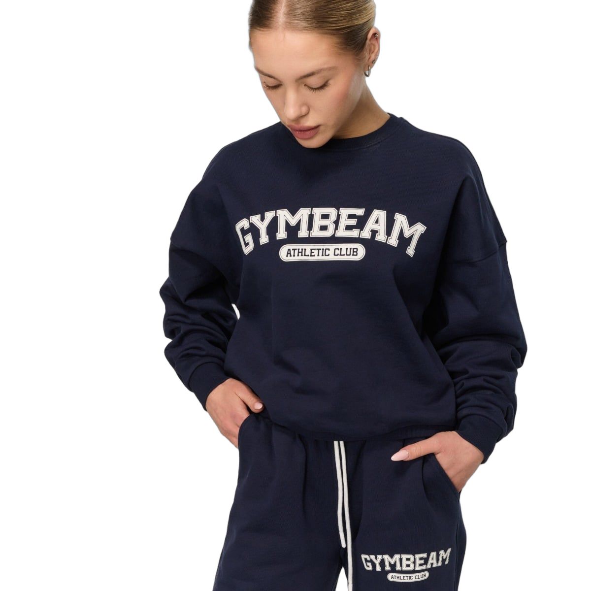 GymBeam Felpa donna Varsity blu regular senza cappuccio