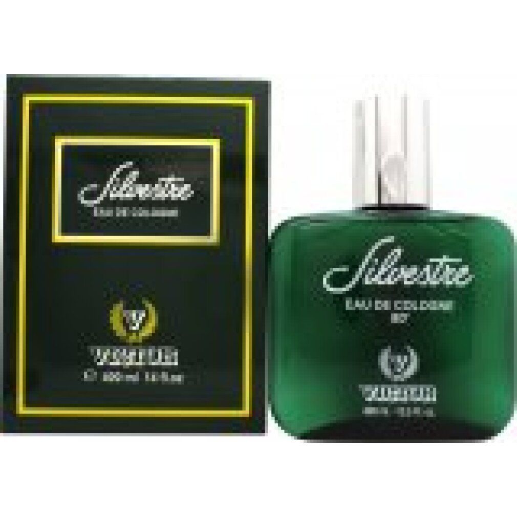 Flacone verde e scatola. Scritta Silvestre Eau de Cologne. Marchio Victor. Volume 200 ml.