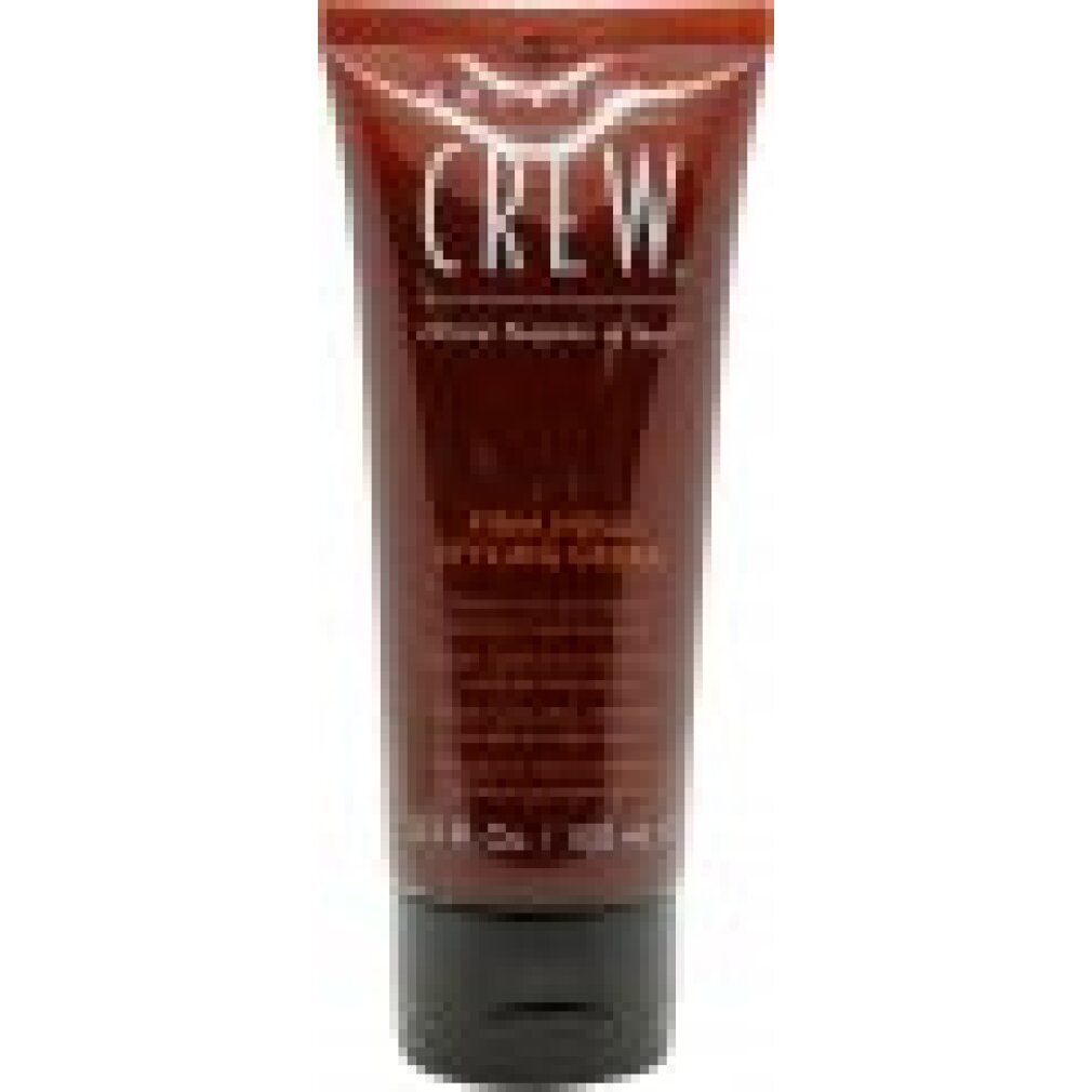 Tubo marrone con tappo nero. Scritta: American Crew, Firm Hold Styling Cream. 3.3 Fl. Oz. / 100 ml.