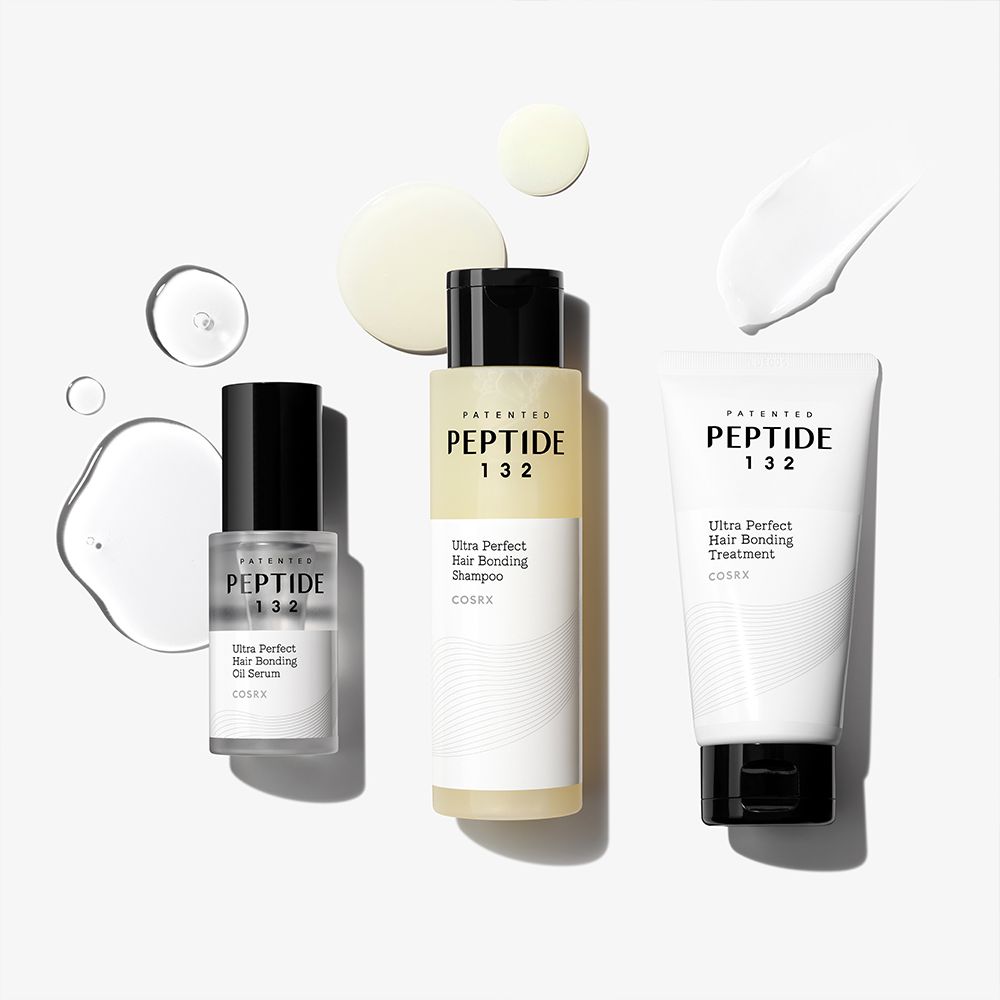 Siero, shampoo e trattamento COSRX Peptide 132 con gocce.