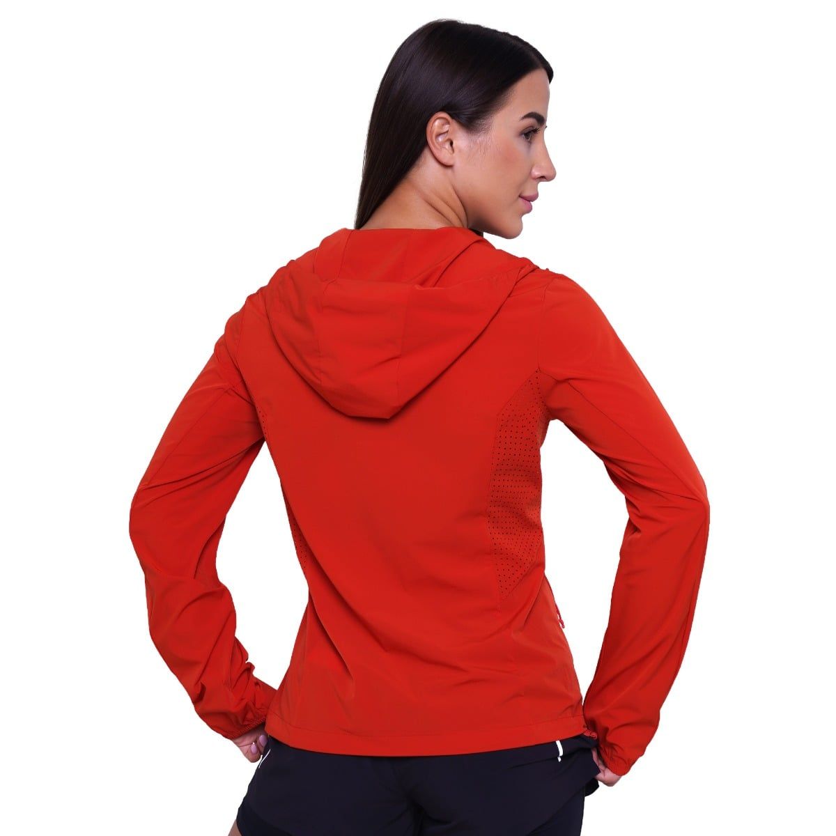 GymBeam Giacca Pulse Running donna slim con zip cappuccio Orange