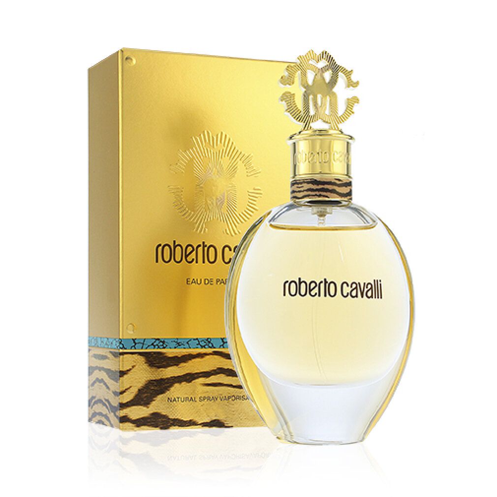 Flacone di profumo e confezione. Flacone rotondo, dorato, con logo. Confezione dorata con nome del marchio e testo. Natural Spray Vaporisateur.