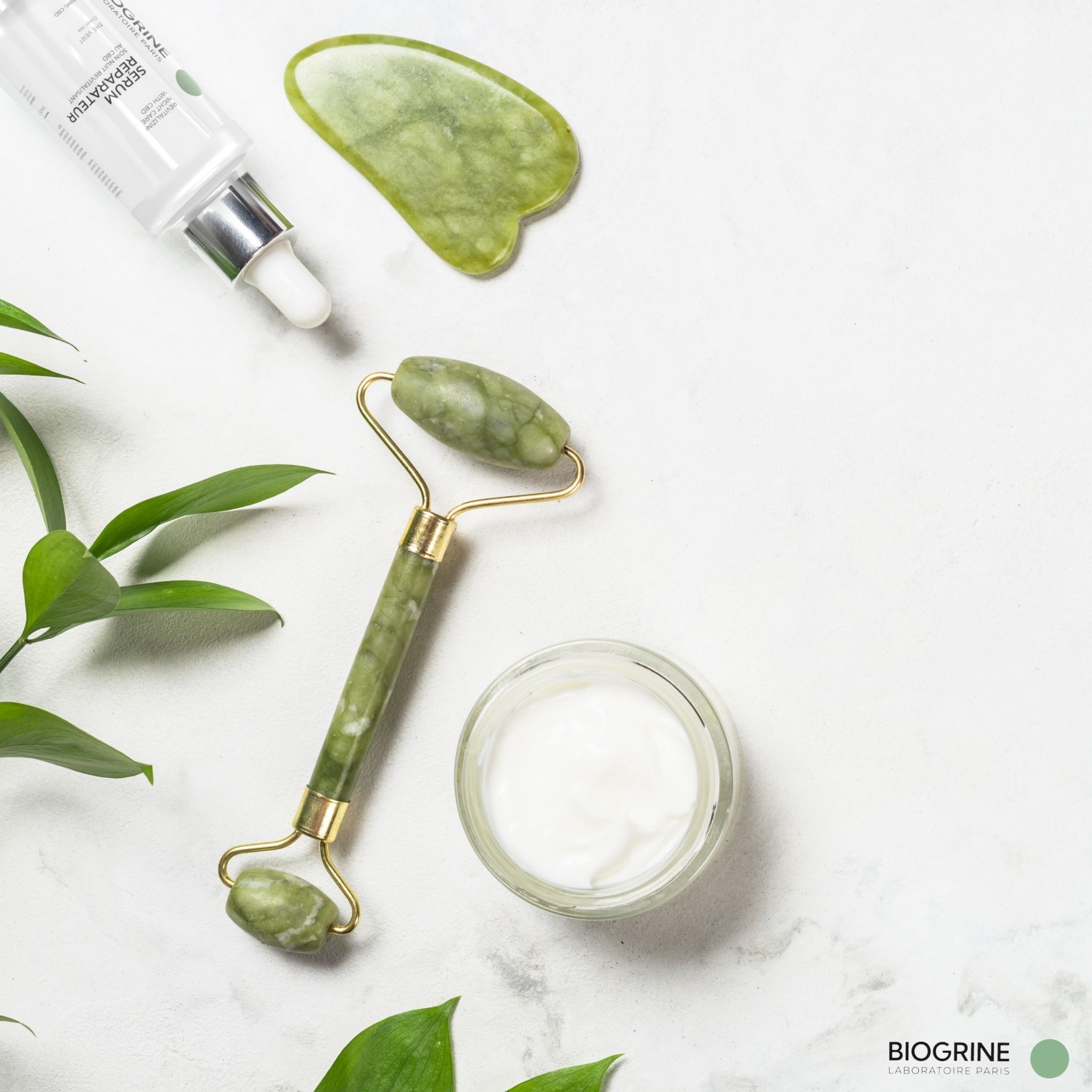 BIOGRINE Siero riparatore – Trattamento notte rivitalizzante con CBD e tè verde