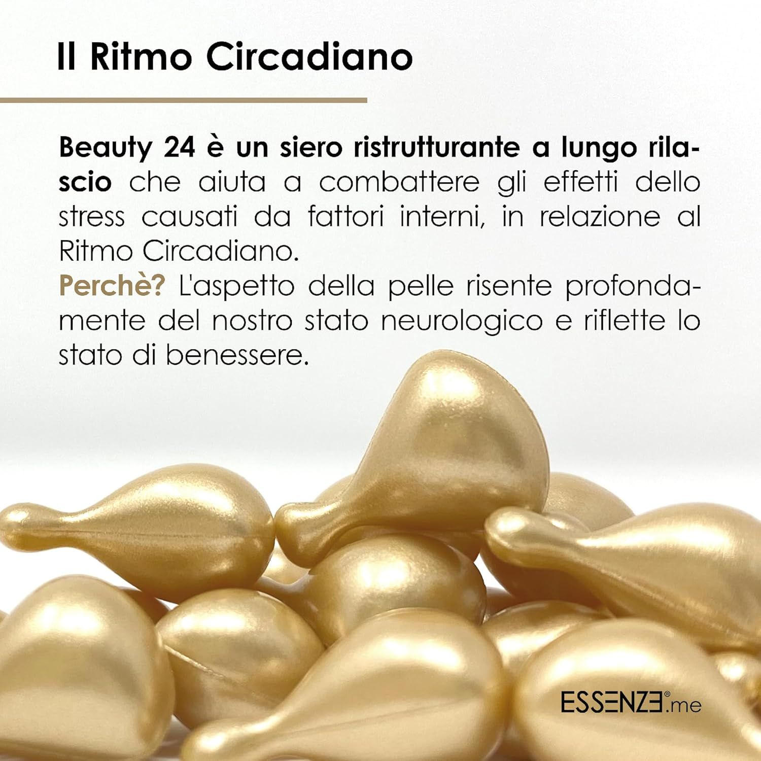 Essenze.me Beauty 24 Capsule Siero Viso e Contorno Occhi Antietà Antistress - 60 Capsule Monodose
