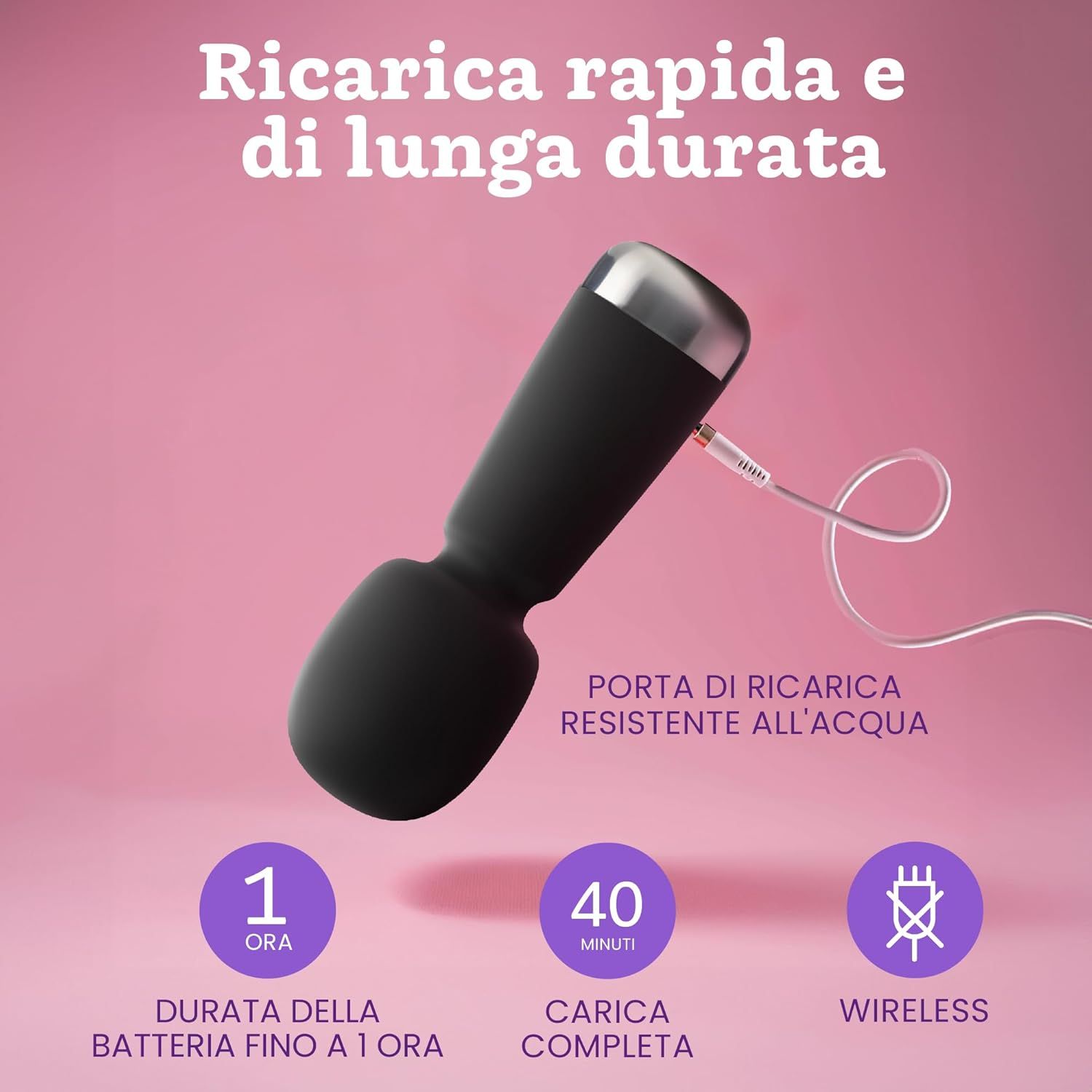 Oliver James Bullet Mini Vibratore, colore nero