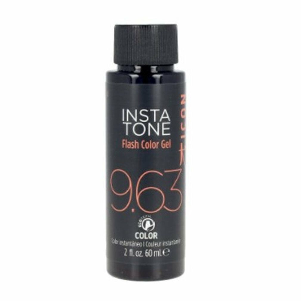 Flacone nero con tappo nero. Scritta: Insta Tone Flash Color Gel 9.63. 2 fl. oz. 60 ml.