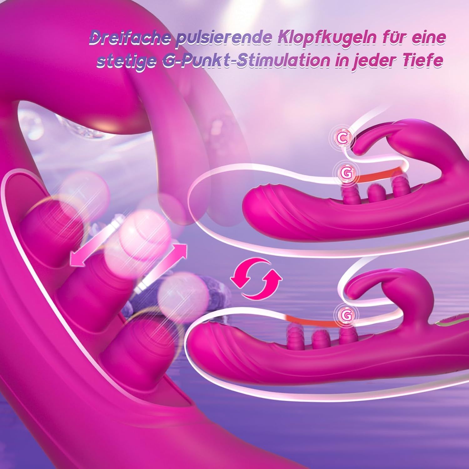 YAWNSHE dildo vibrante con sfere pulsanti