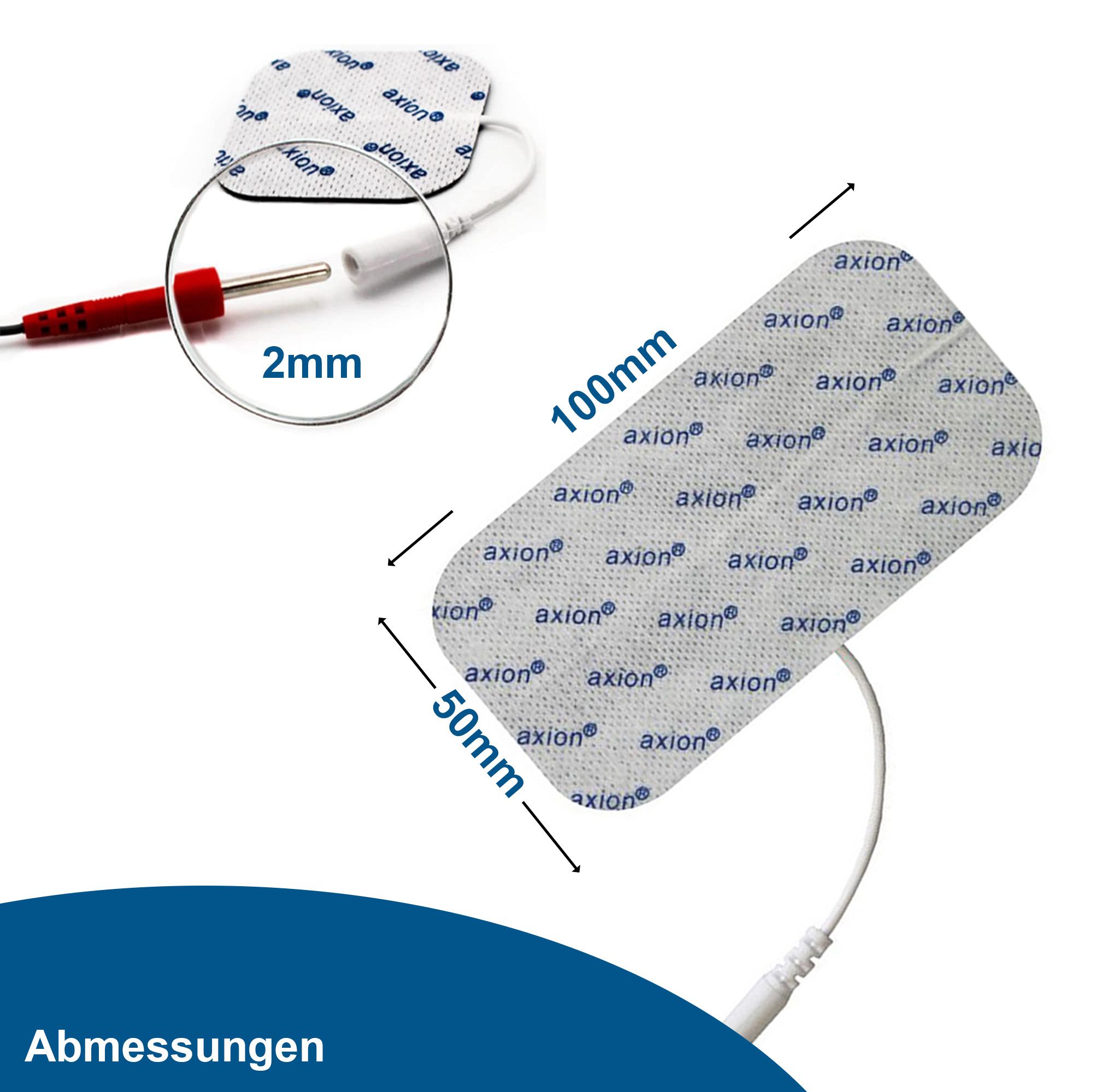 axion pads autoadesivi per elettrodi, 10x5 e 5x5 cm - compatibili con axion, Prorelax, Promed, ecc.