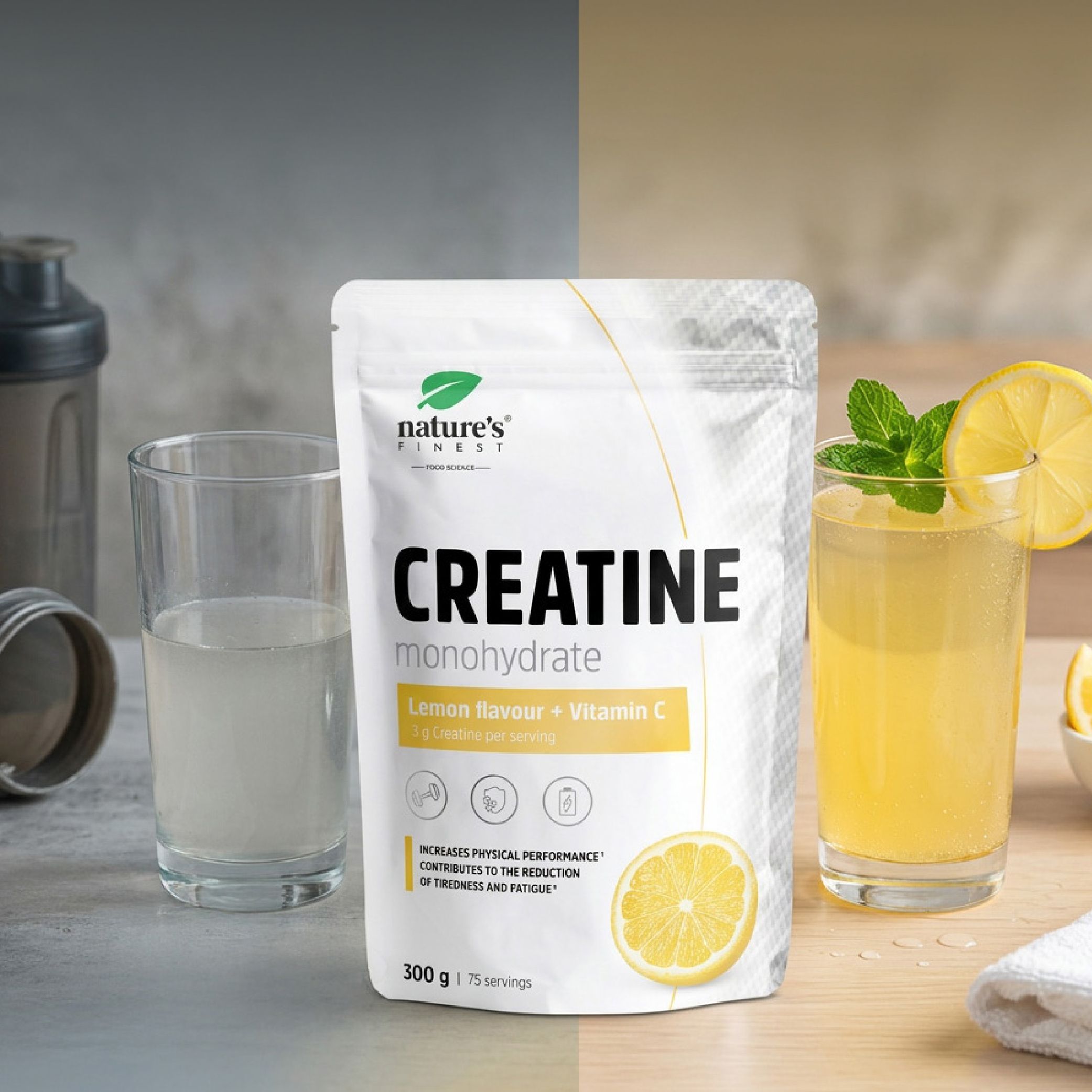 Nature's Finest Creatina Monoidrato Limone & Vitamina C Polvere