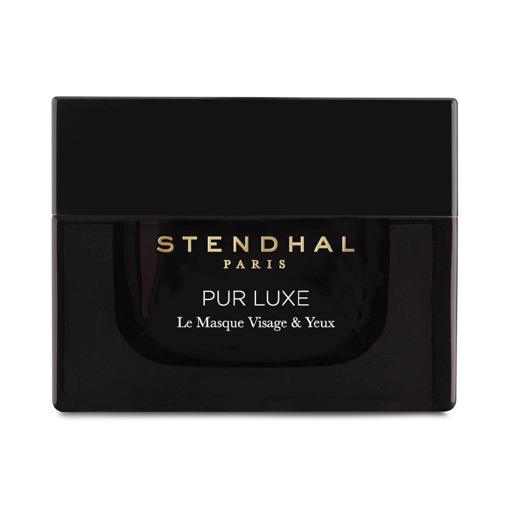Vaso nero con scritta dorata STENDHAL PARIS, PUR LUXE Le Masque Visage & Yeux.