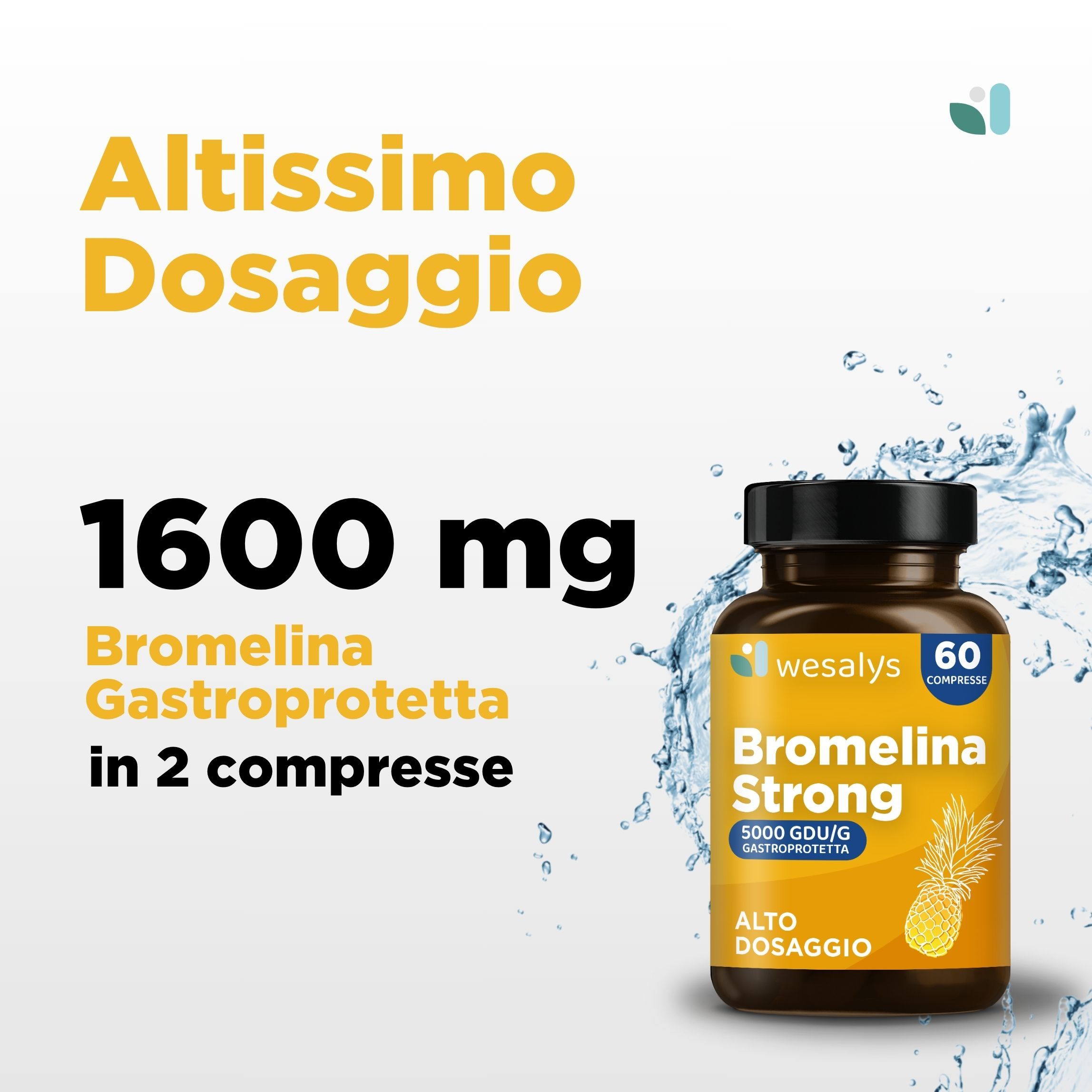 Bromelina Strong di WESALYS® - Drenante e contro Gambe pesanti e Cellulite
