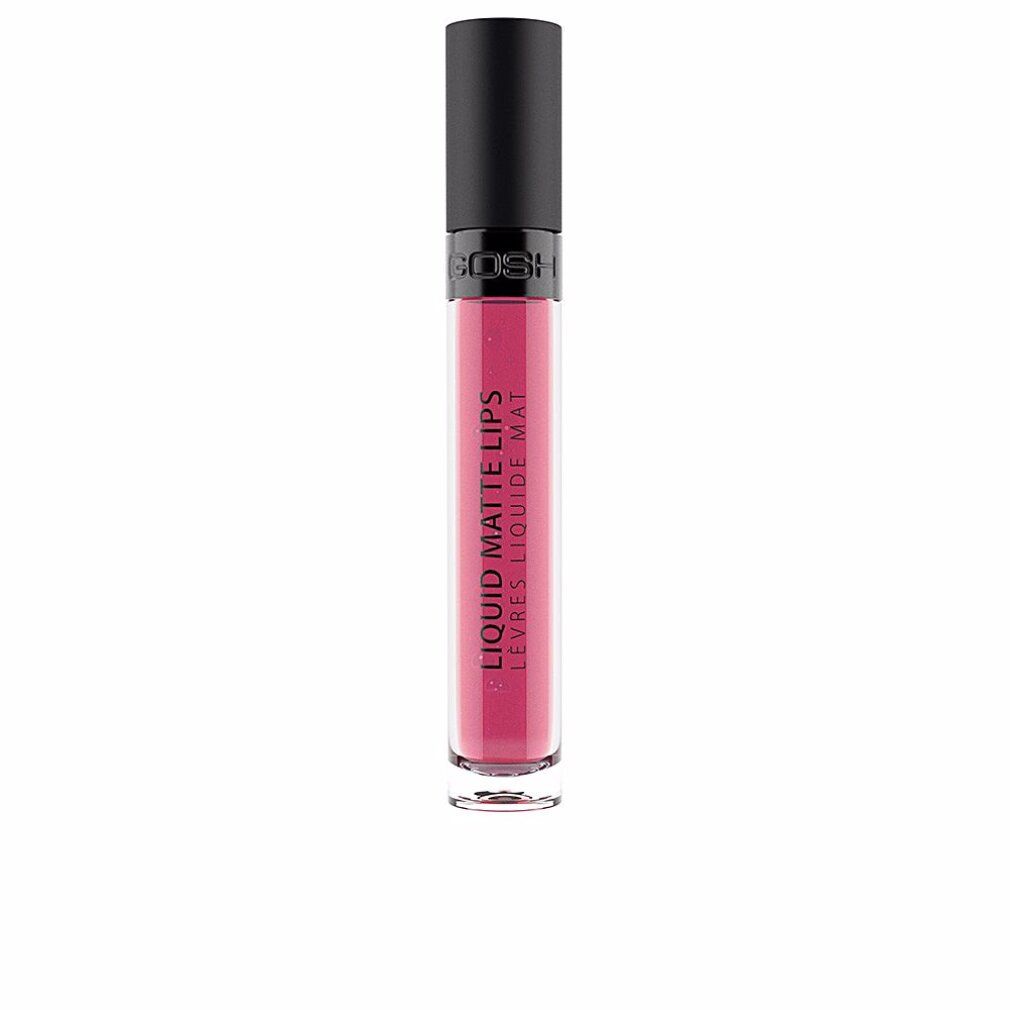Rossetto liquido Gosh Liquid Matte Lips. Flacone con tappo nero. Colore rosa.