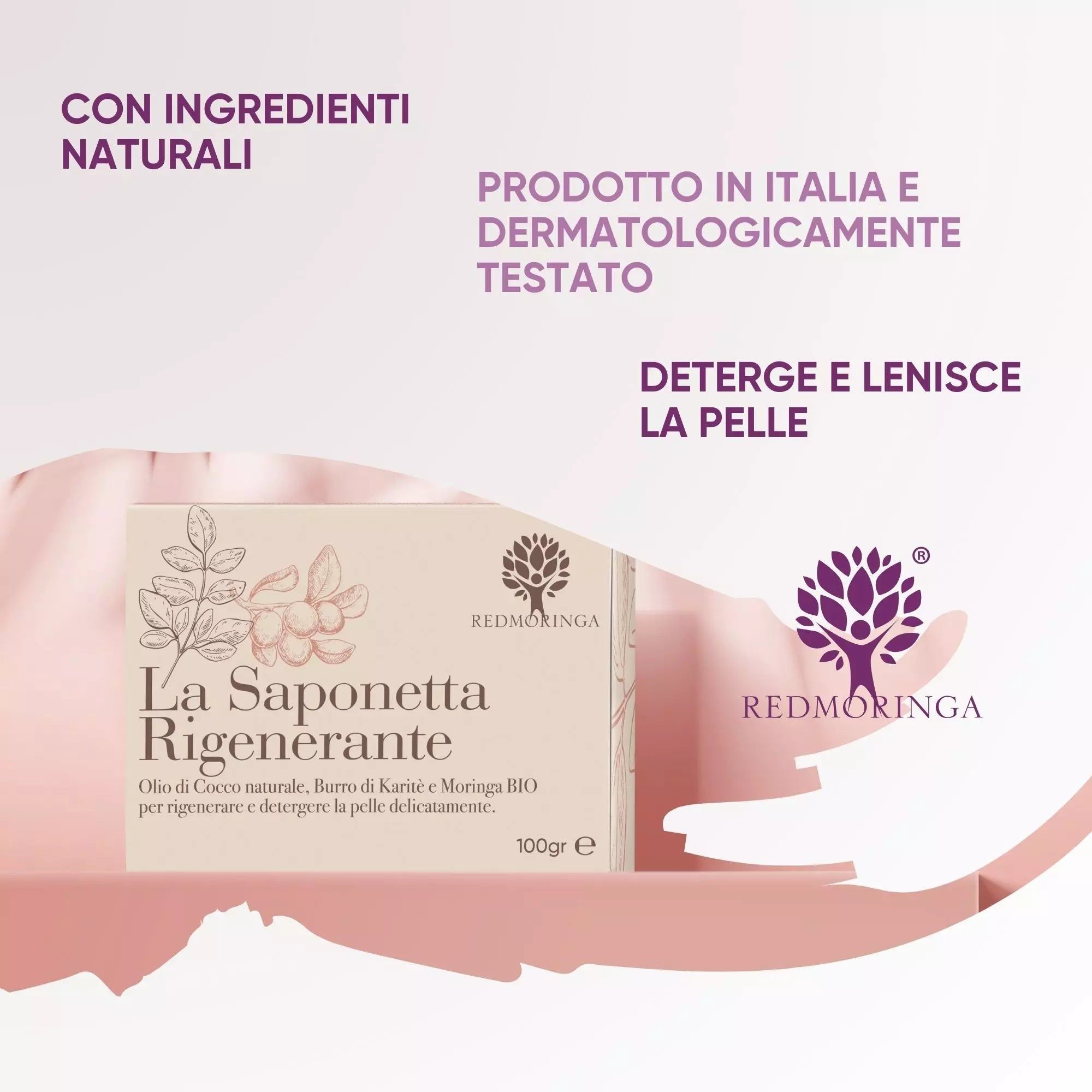 RedMoringa Saponetta Rigenerante Naturale – Detergente Nutriente