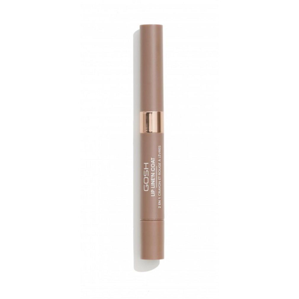 GOSH Lip Liner Coat matita 2-in-1 color Taupe con anello argentato.