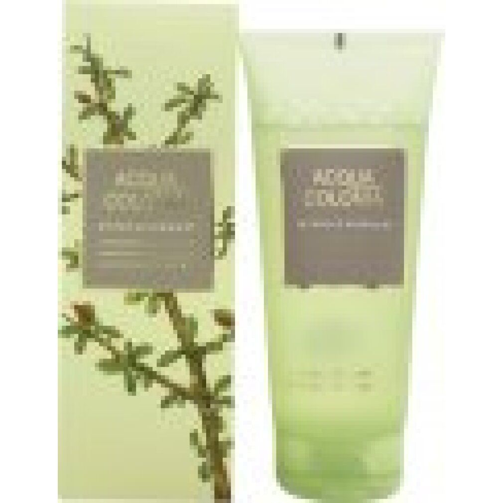 Tubo e scatola verdi. Scritta: Acqua Colonia, Myrrhe & Kumquat. Illustrazione di un ramo con foglie.