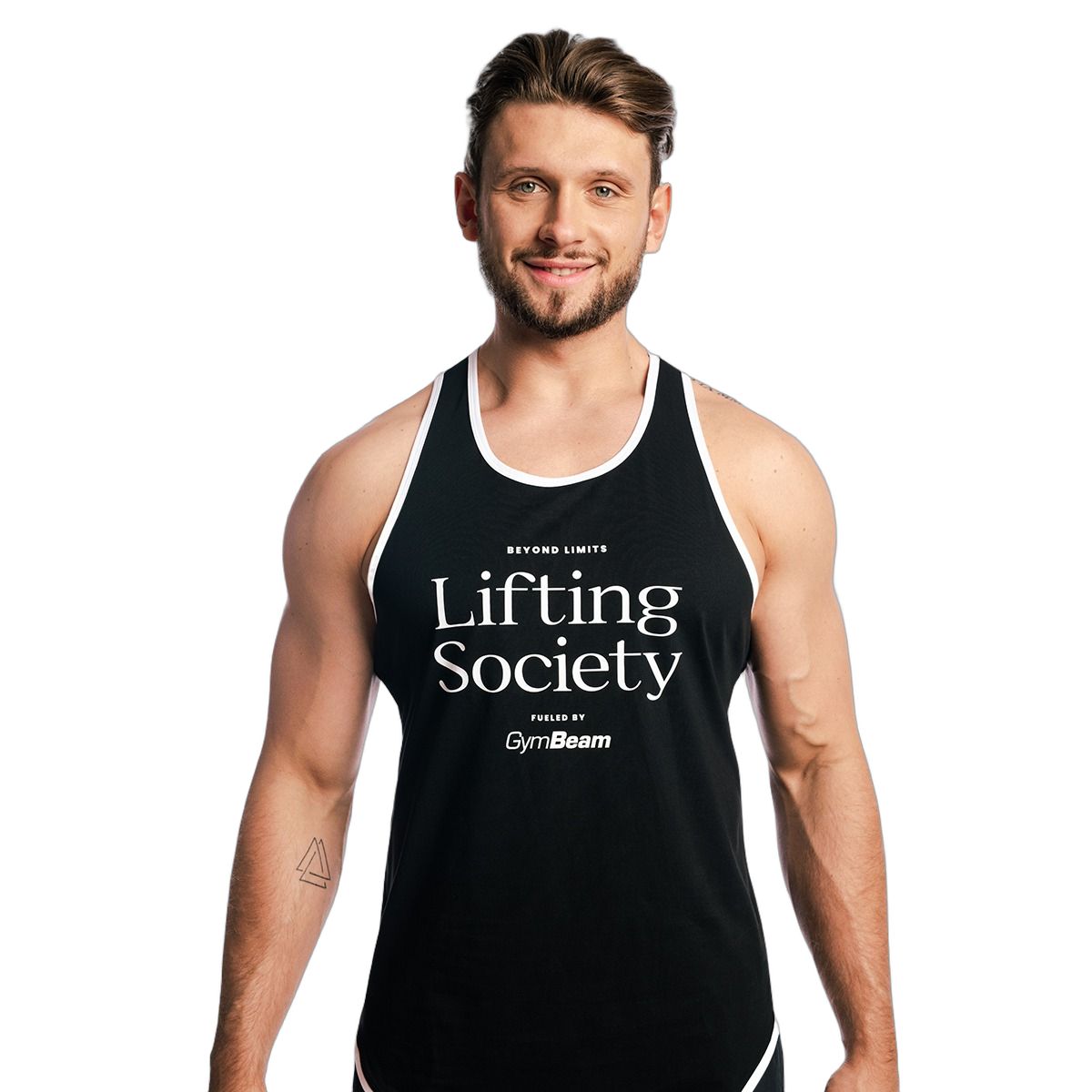 GymBeam Canotta uomo stringer in cotone e poliestere Lifting Society Black
