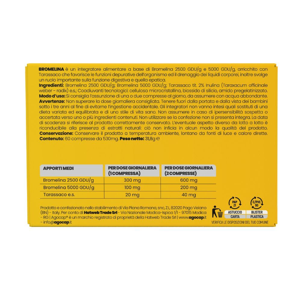 agocap - bromelina forte drenante e anticellulite