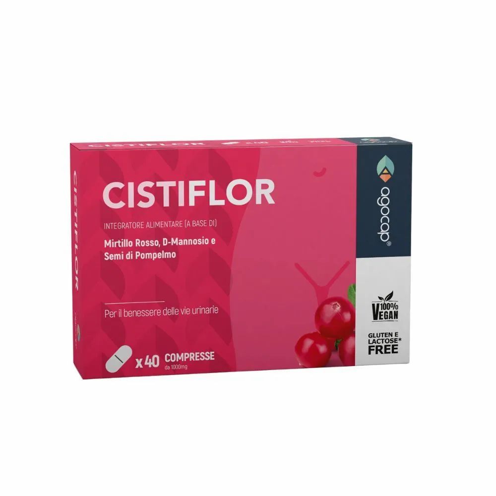 Scatola rosa con stampa del prodotto. Contiene 40 compresse. Vegano e senza glutine.