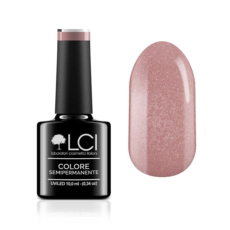 LCI Cosmetics - Smalto Semipermanente LCI -  Sabbia rosata glitter - Rosa