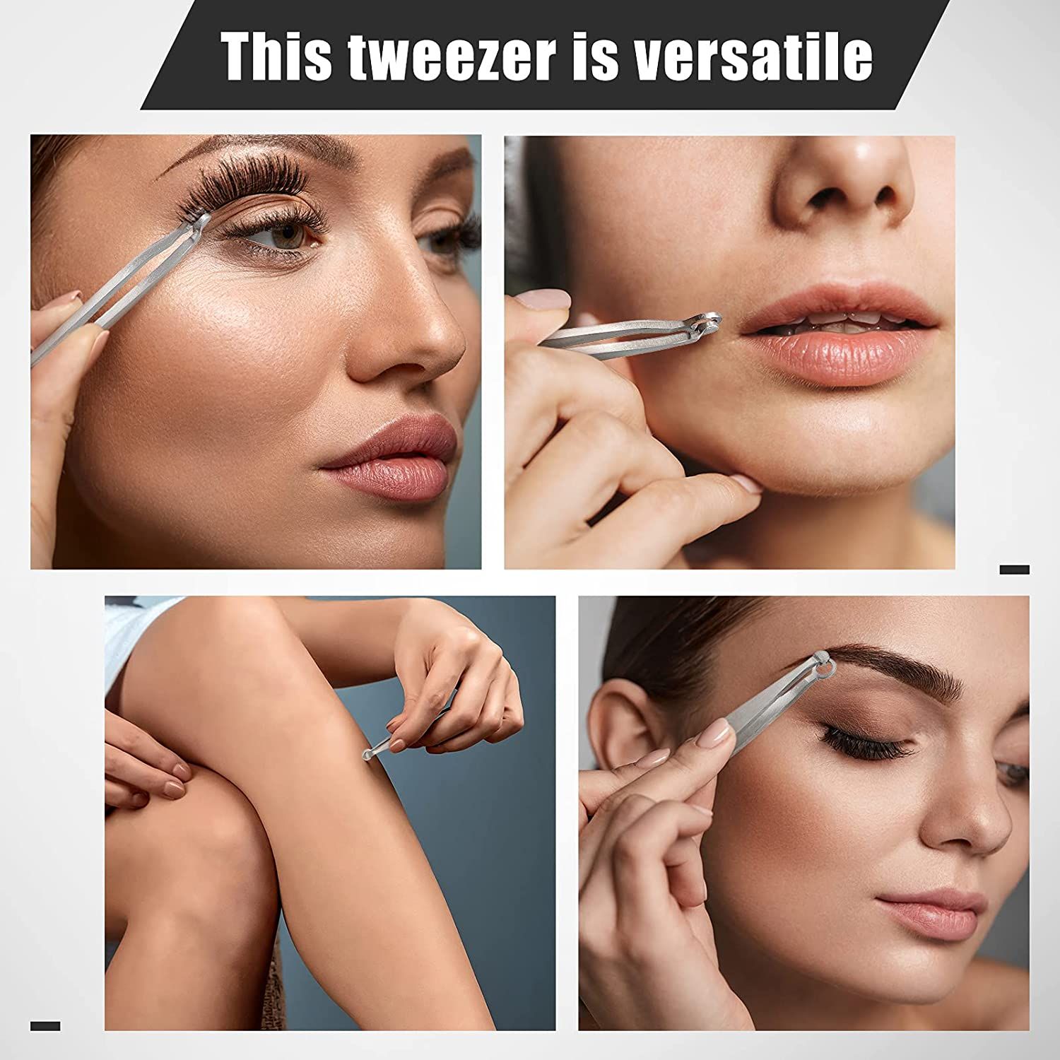 Pinzetta versatile per ciglia, labbra, gambe e sopracciglia.