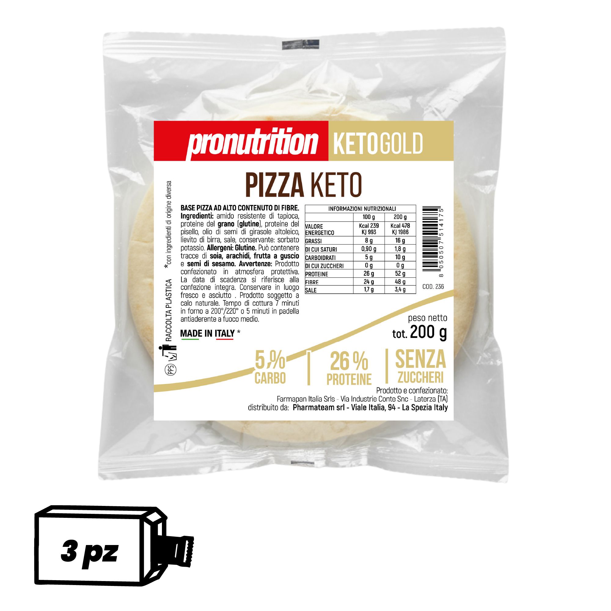 Pronutrition Base pizza keto (3 x 200 gr)