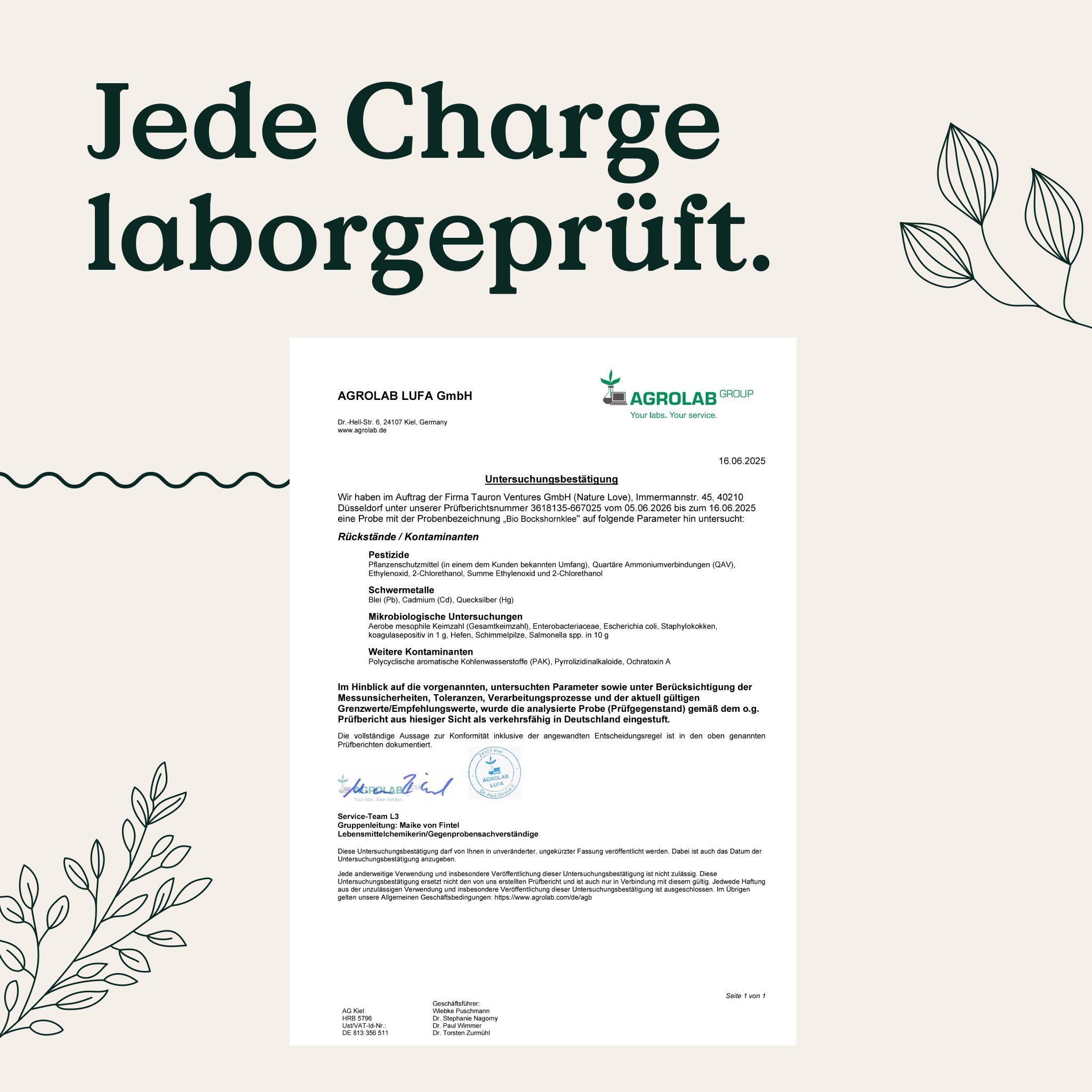 Capsule di Fieno Greco Bio di Nature Love, vegane, certificate bio, senza additivi inutili.