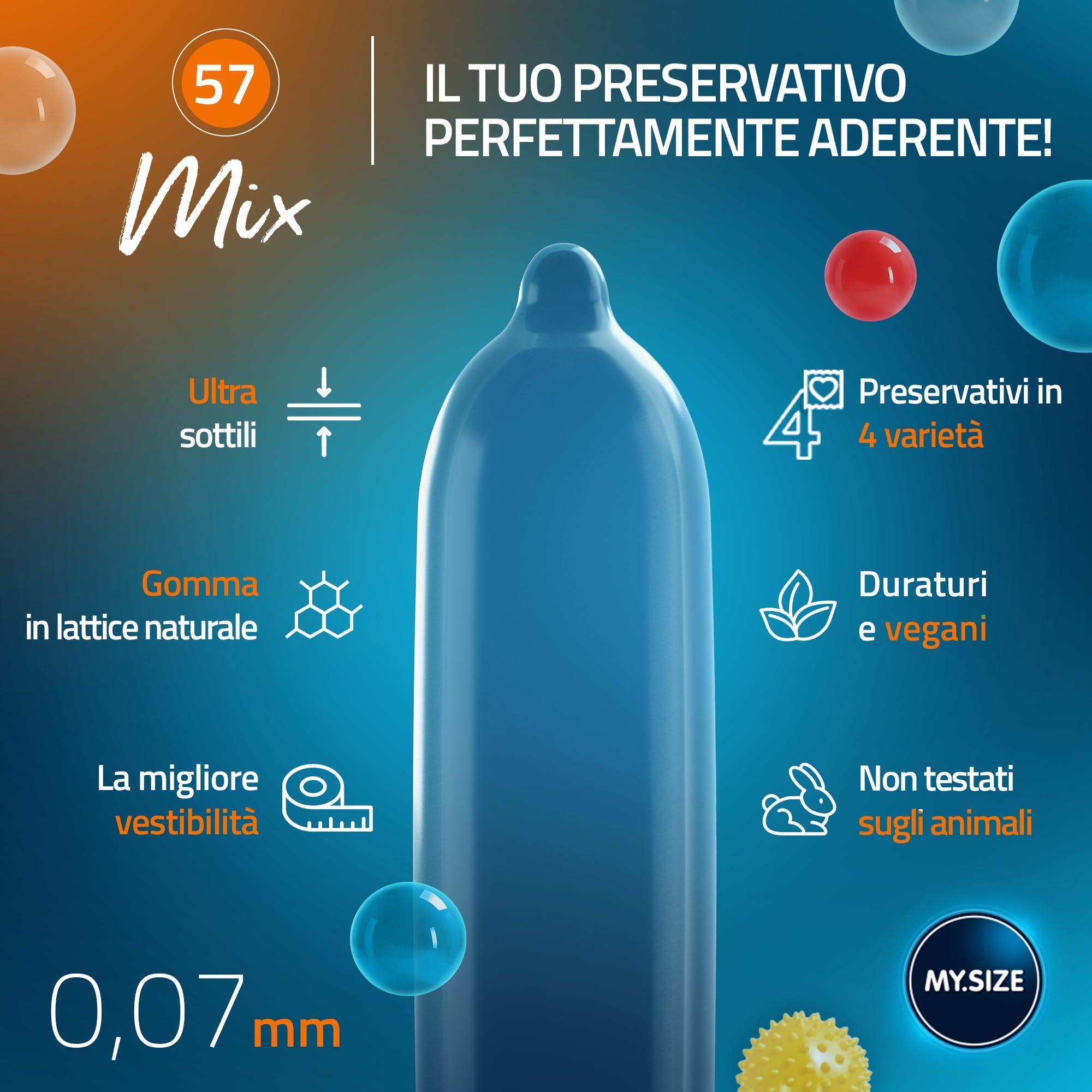 MY.SIZE Mix Set Preservativi Taglia 4 57mm