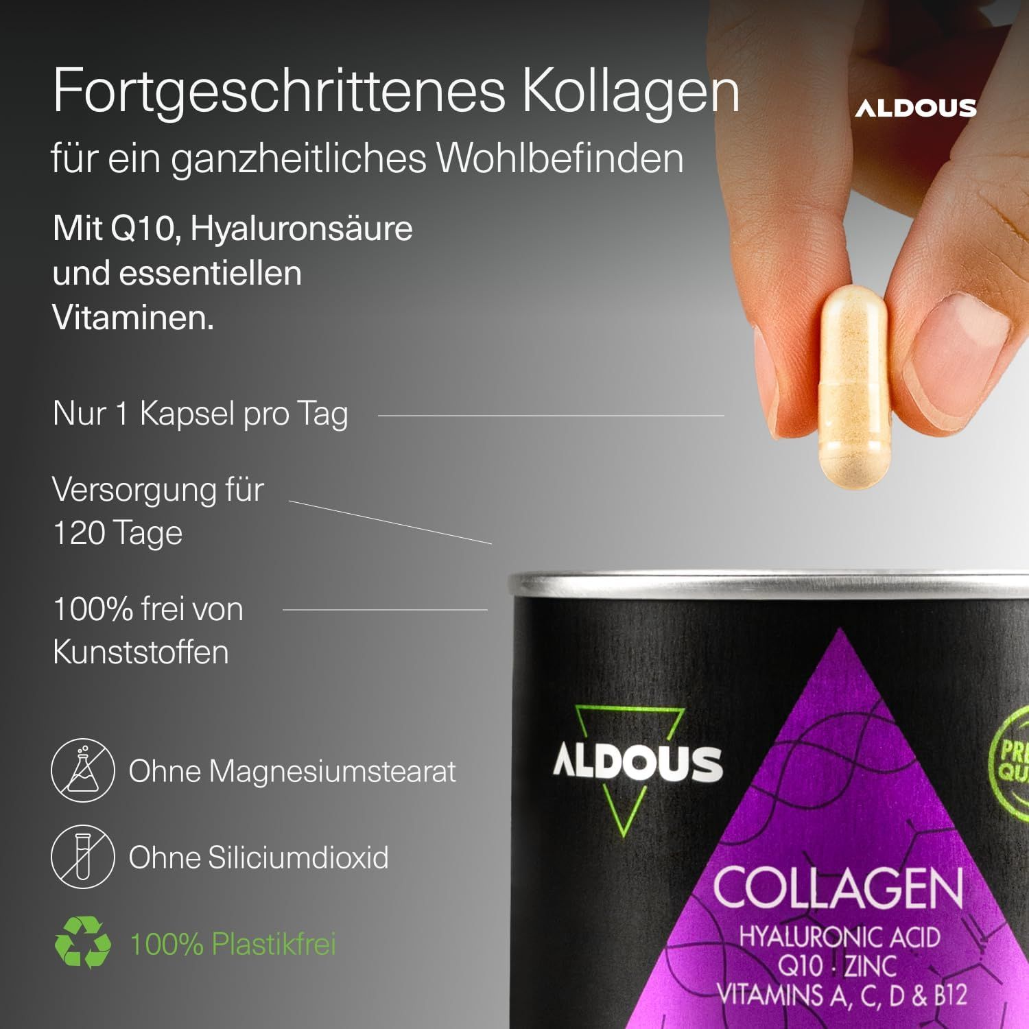 Aldous Capsule di Collagene + Acido Ialuronico + Coenzima Q10