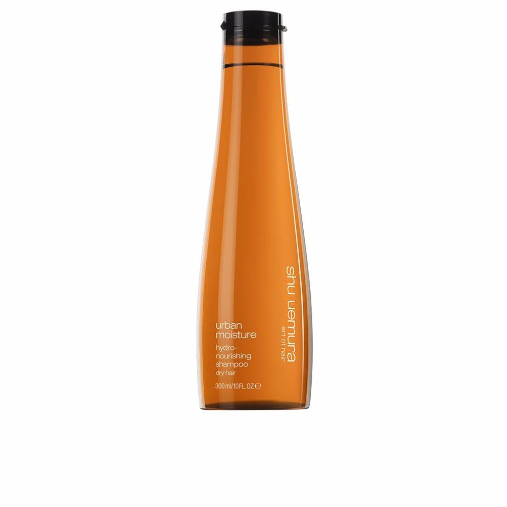 Flacone arancione Shu Uemura Urban Moisture Hydro-Nourishing Shampoo per capelli secchi.