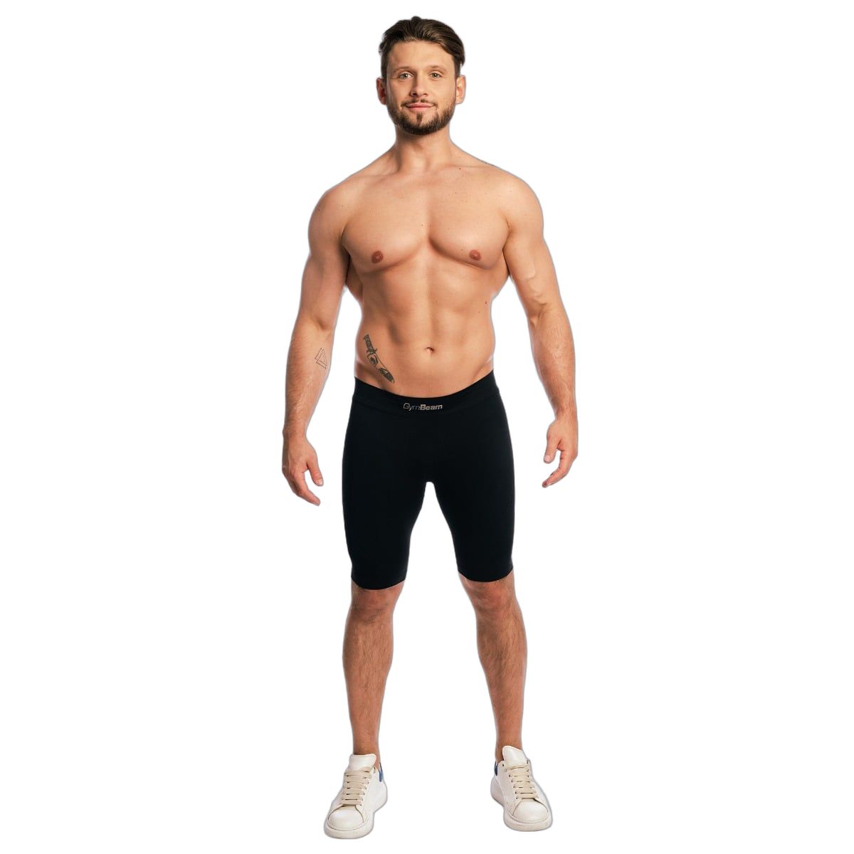 GymBeam Pantaloncini uomo slim Fuse senza cuciture nero
