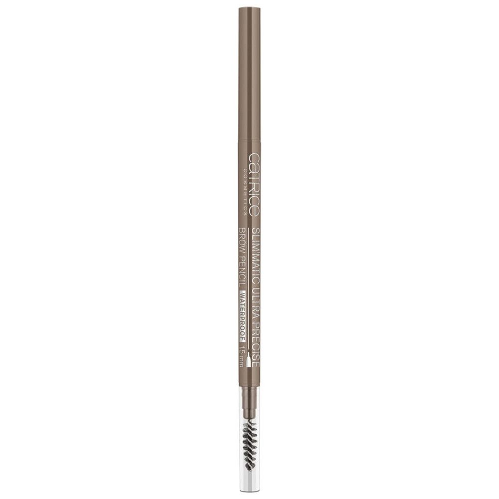 Matita sopracciglia SLIM'MATIC ULTRA PRECISE WP 030-dunkel. Matita marrone chiaro con spazzola. Testo: CATRICE, BROW PENCIL, WATERPROOF.