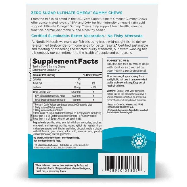 NORDIC NATURALS Ultimate Omega Zero Sugar - gusto frutti tropicali