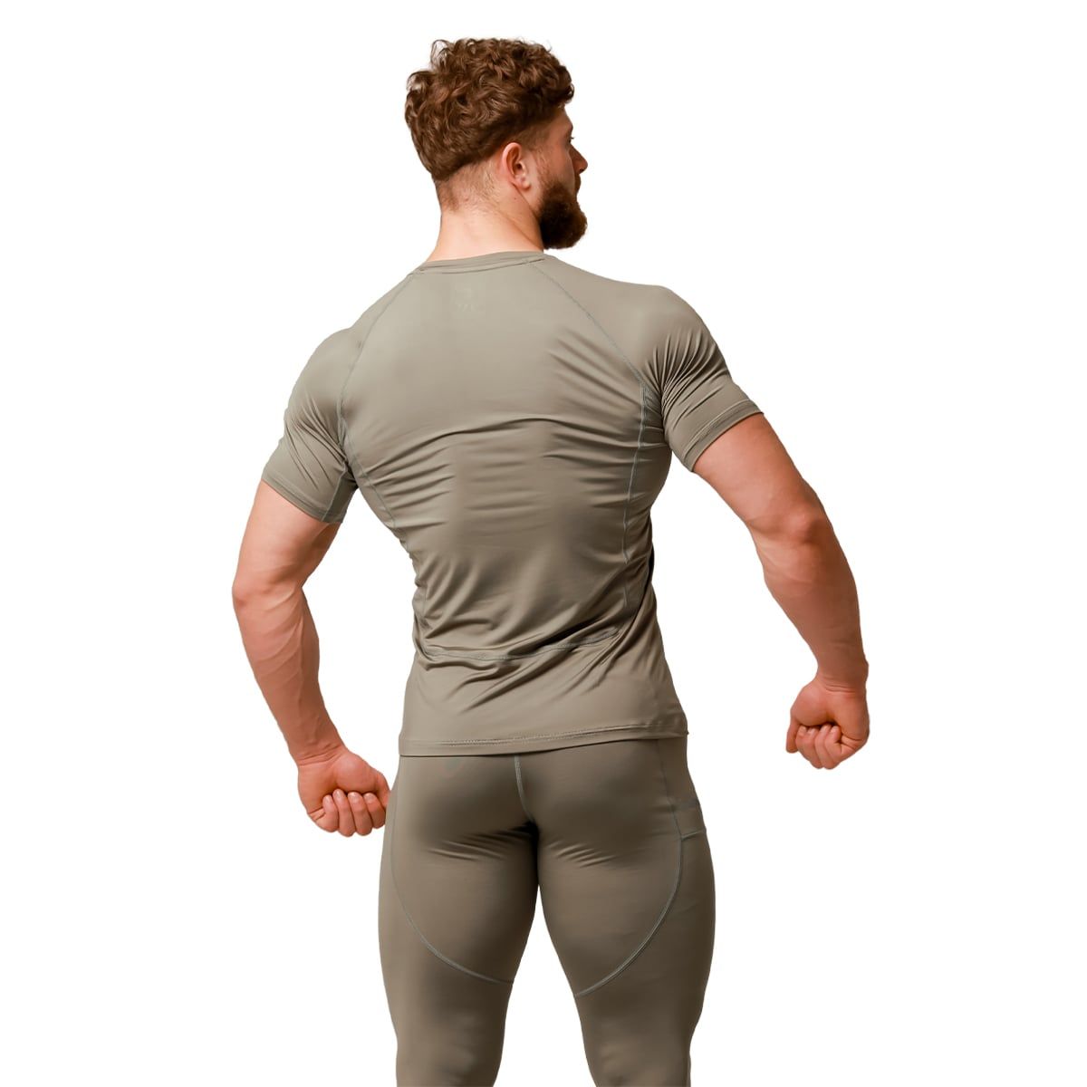 GymBeam T-shirt uomo Pulse Running slim a manica corta Vetiver