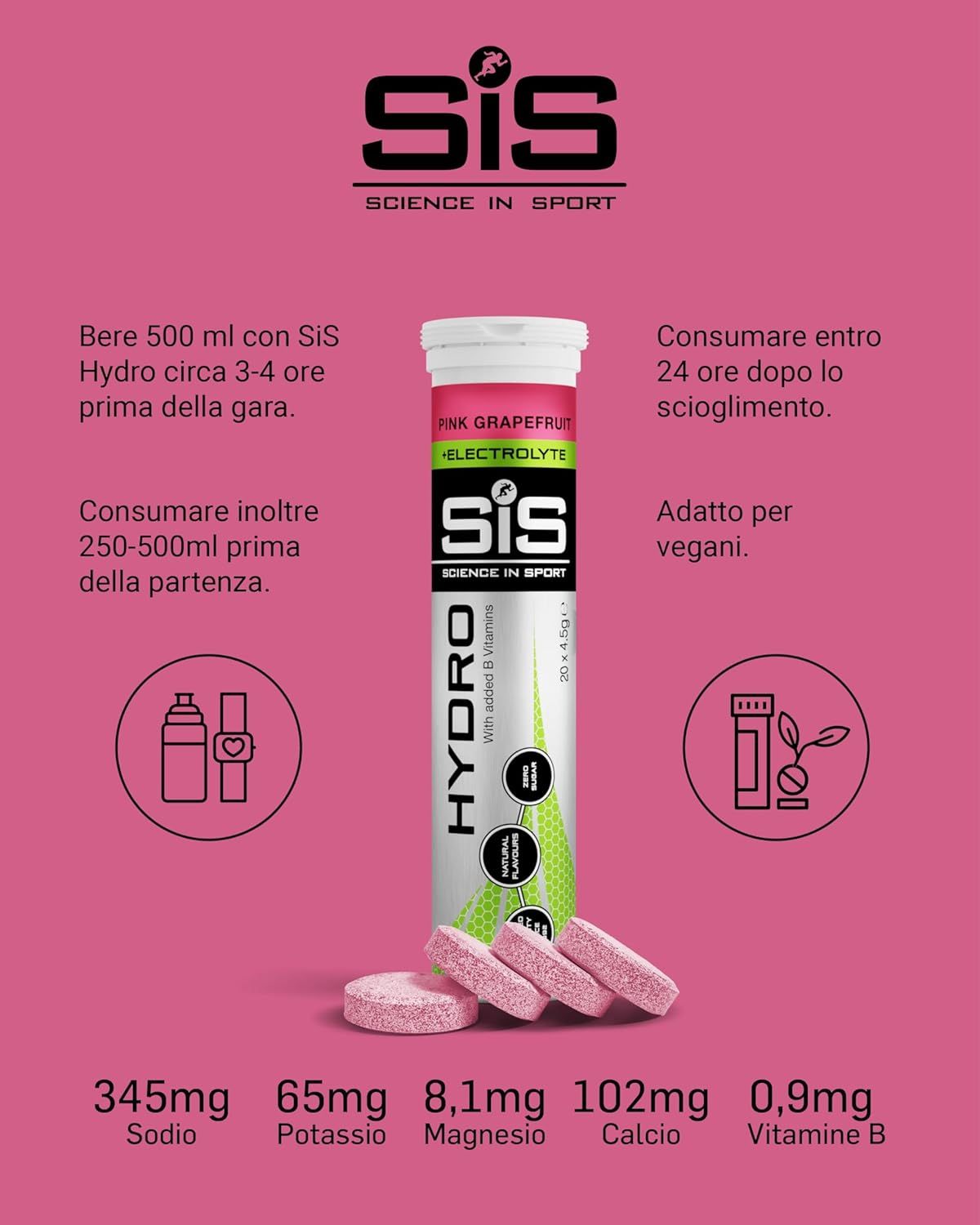 Science in Sport HYDRO Compresse Pompelmo Rosa