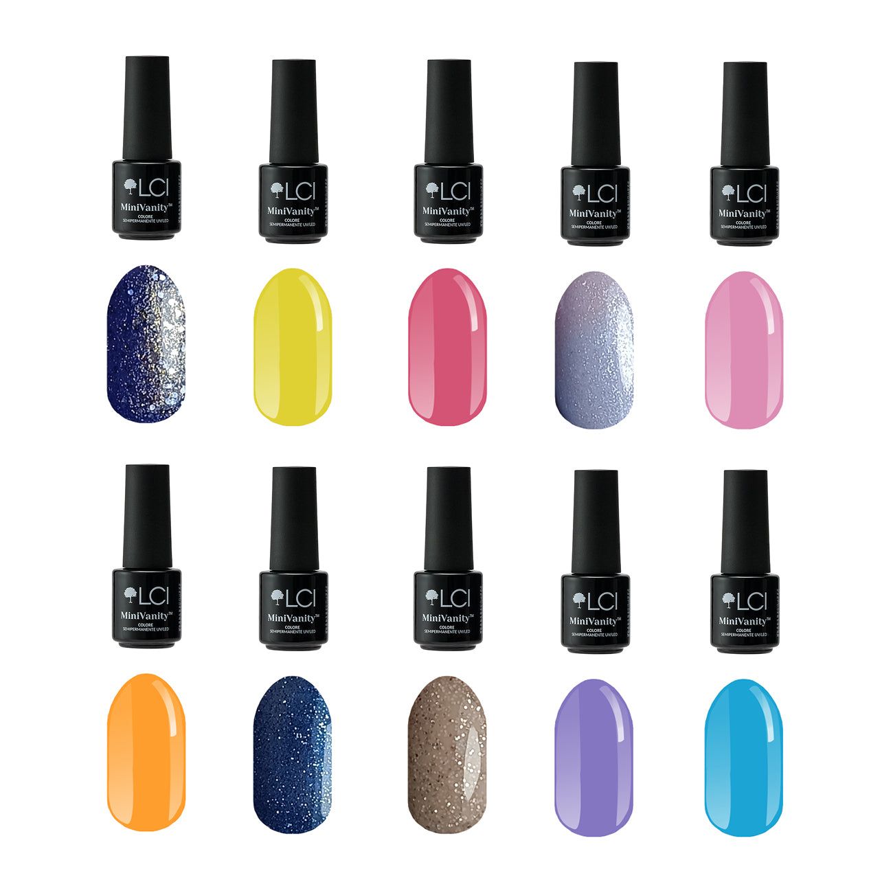 LCI Cosmetics - Set 10 colori semipermanenti Mini Vanity LCI - Summer Collection 25
