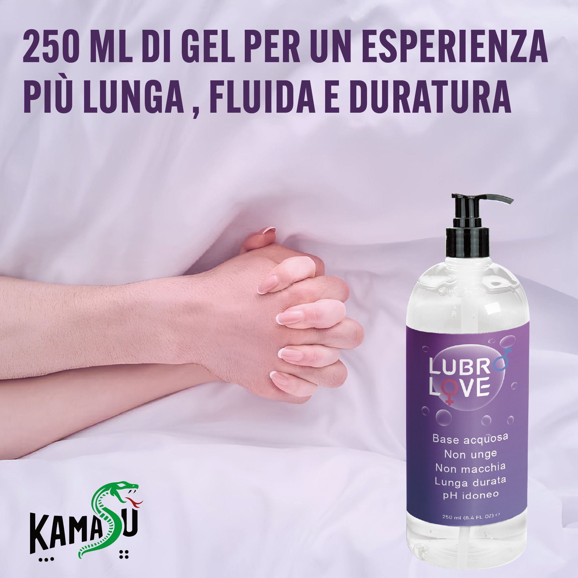 Kamasù LUBRO LOVE Lubrificante Anale e Vaginale a base d'acqua pH neutro Non UNGE