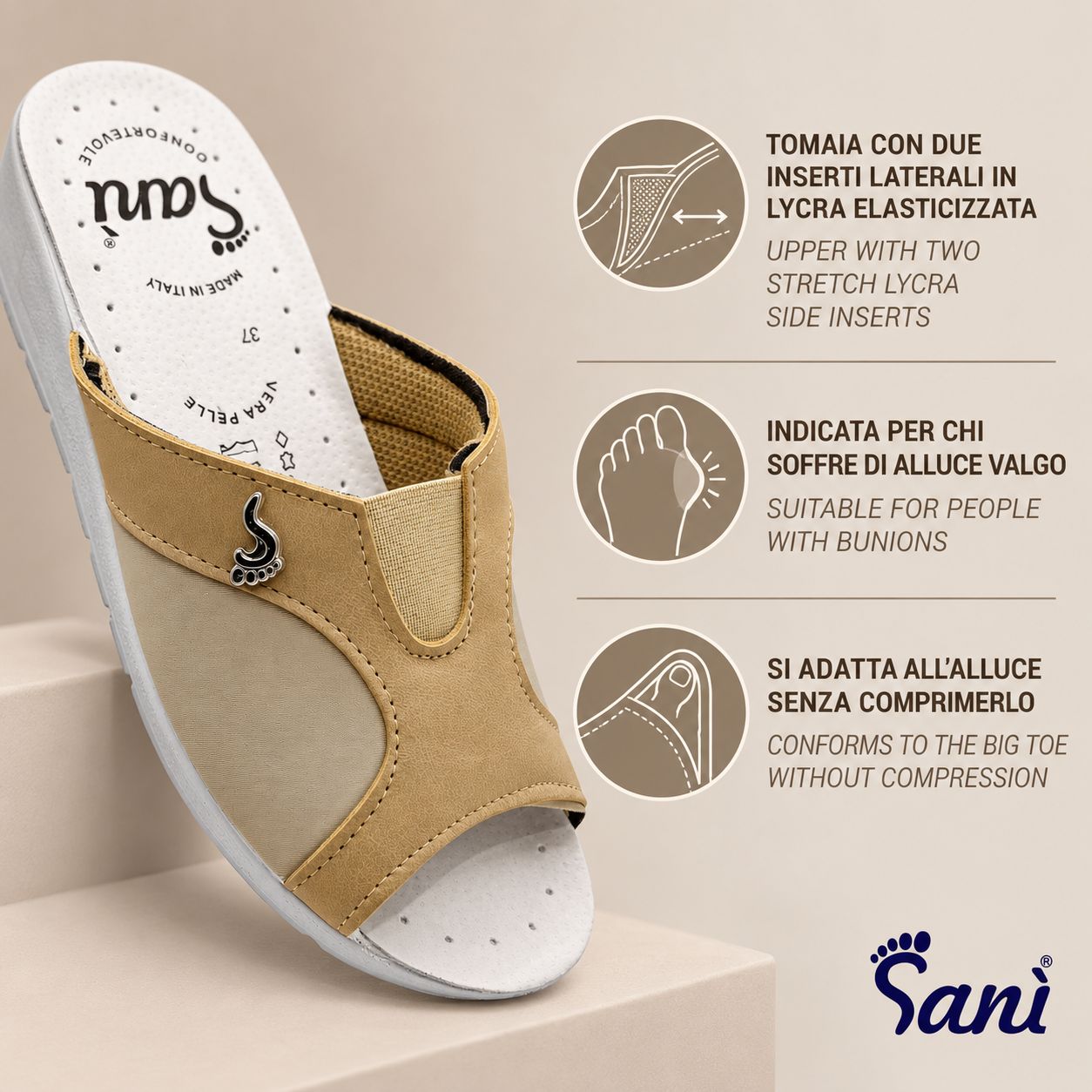 Mocassino bianco con sottopiede in vera pelle, morbida ammortizzazione e stampa Made in Italy.