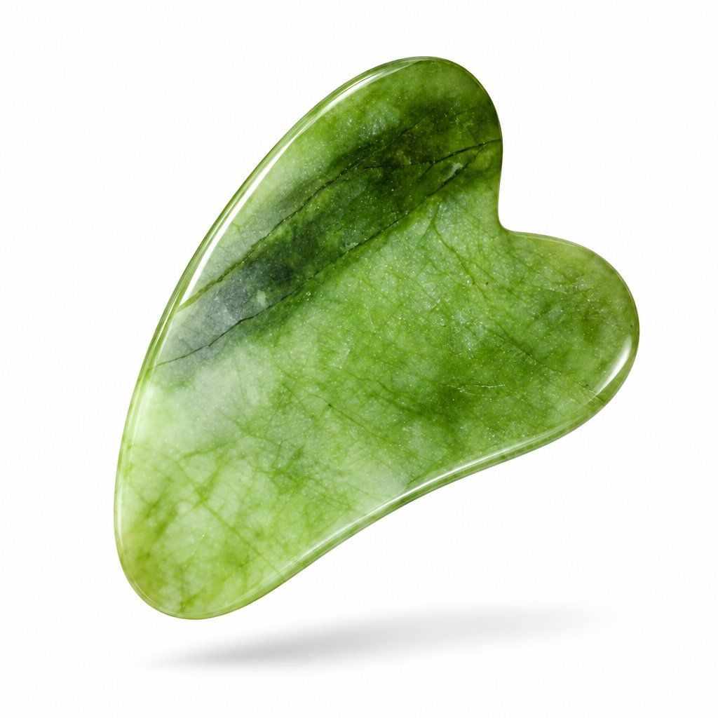 SHAPEVITAL Pietra da massaggio Gua Sha | superficie levigata | forma a cuore · Verde