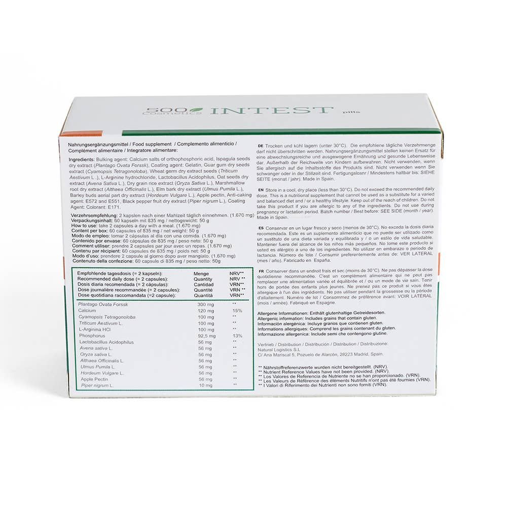 500Cosmetics Intest Capsule per benessere intestinale